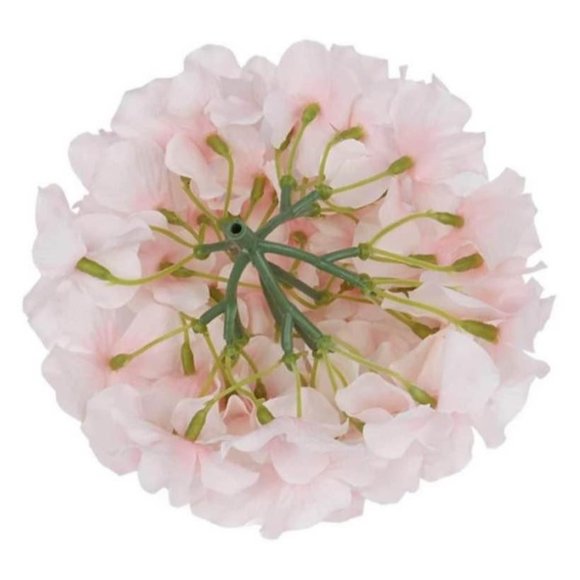20 Pack | Light Pink Silk Hydrangea Heads Flowers Stems Home Wedding Floral - Picture 2 of 5